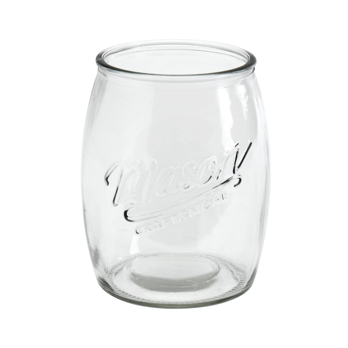 4-Piece Glass Belly Drinking Jar Set, 24 oz.