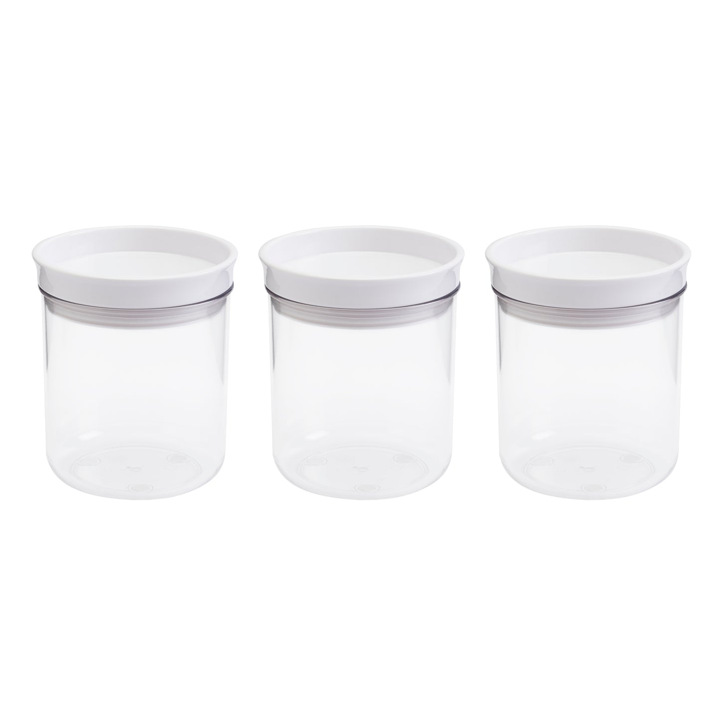 3-Piece Small Plastic Storage Canister Set, 0.5 Liter