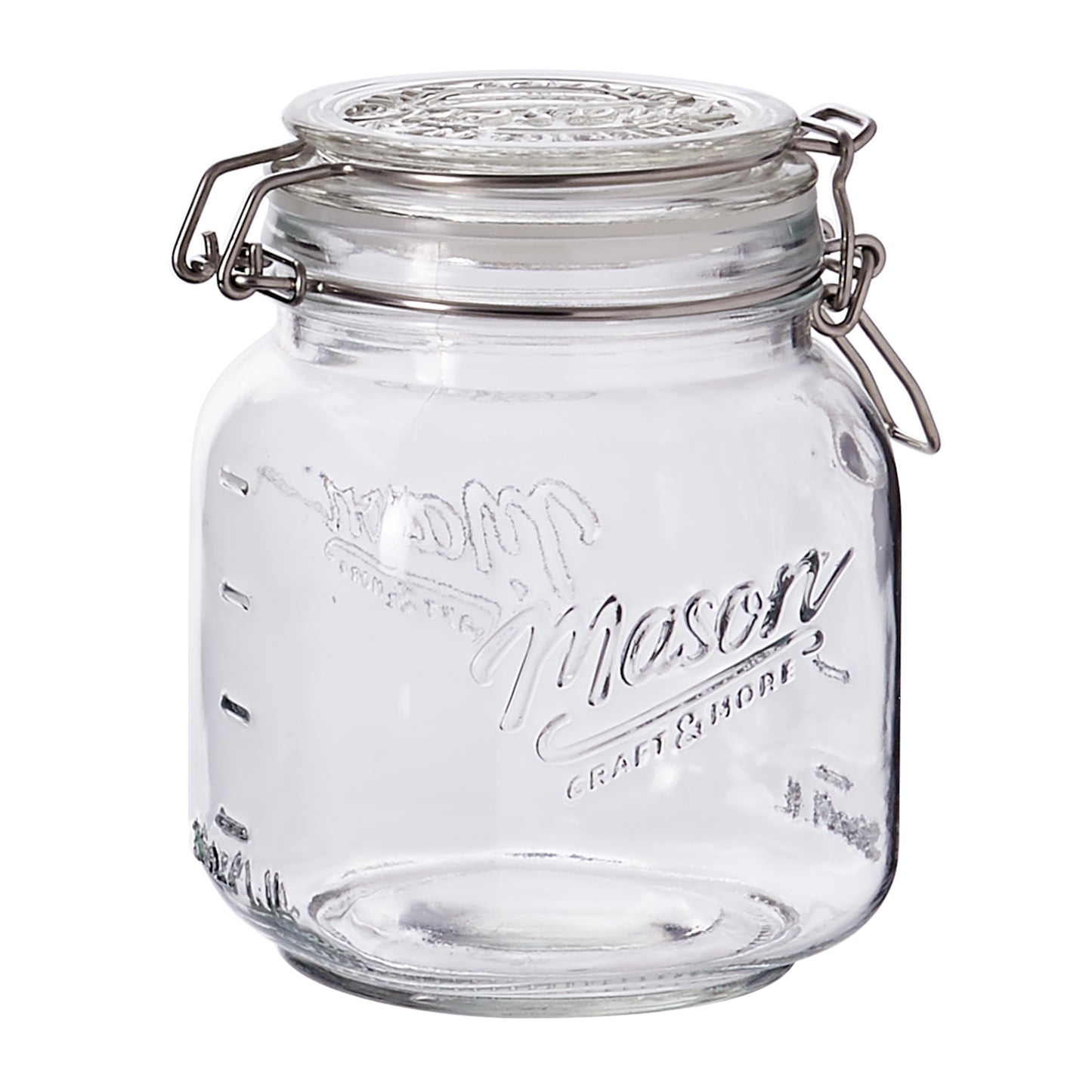 2-Piece Airtight Glass Clamp Jar Set, 1 Liter