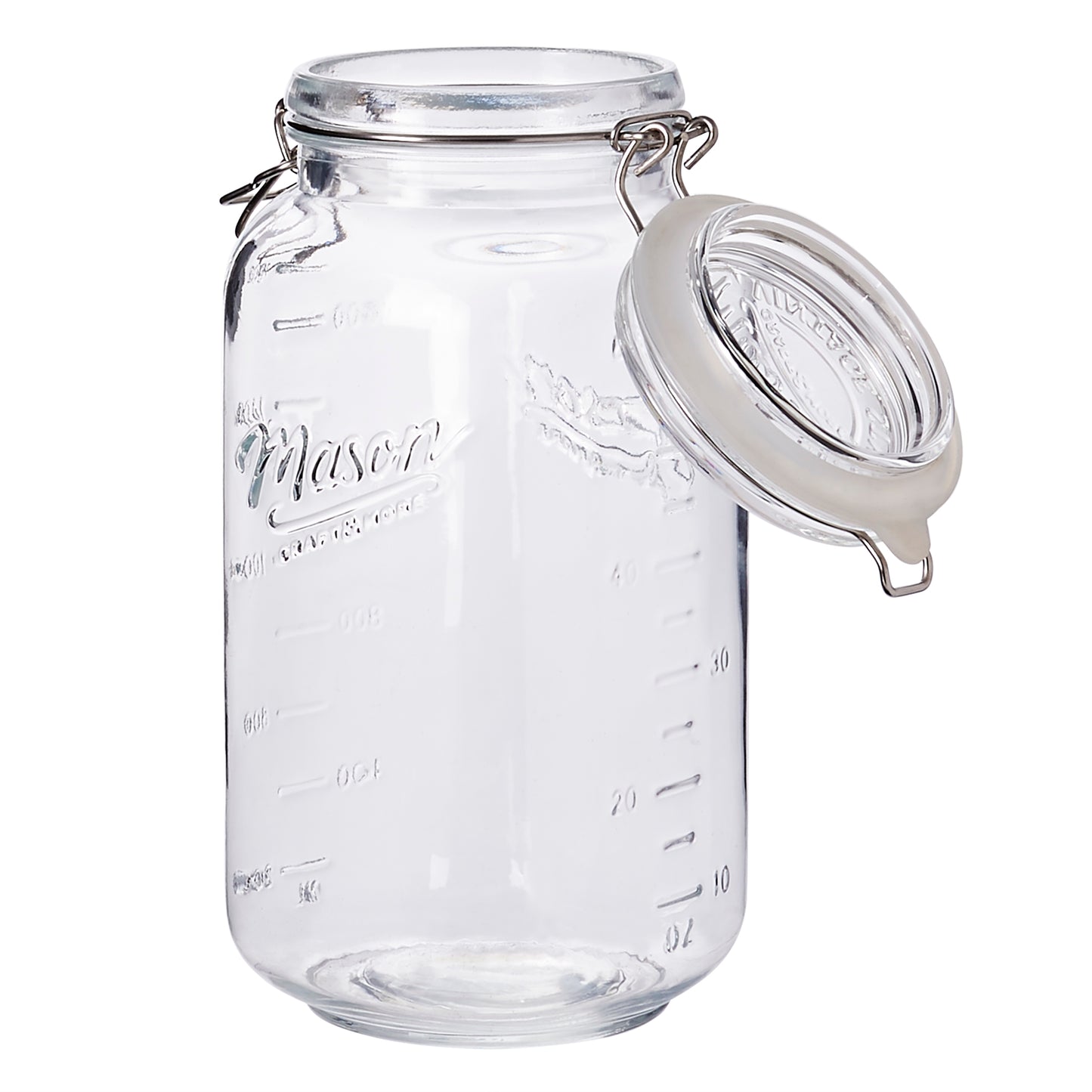 2-Piece Large Airtight Glass Clamp Jar Set, 2 Liter