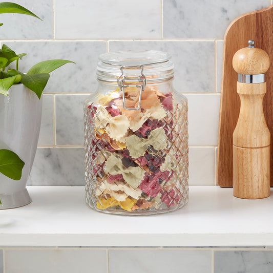 Large Airtight Glass Clamp Jar, 2 Liter