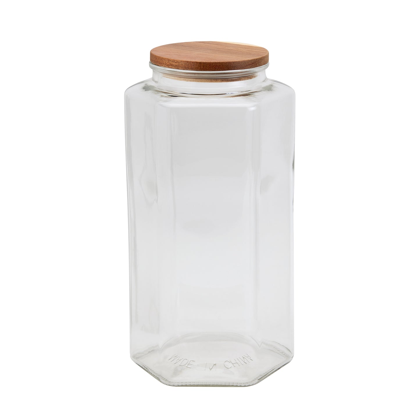 Extra-Large Glass Canister Set with Acacia Wood Lid, 3.7 Liter