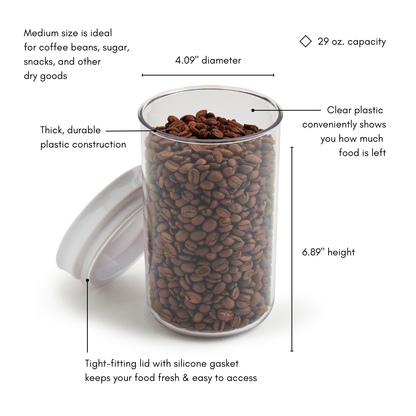 2-Piece Plastic Storage Canister Set, 0.85 Liter