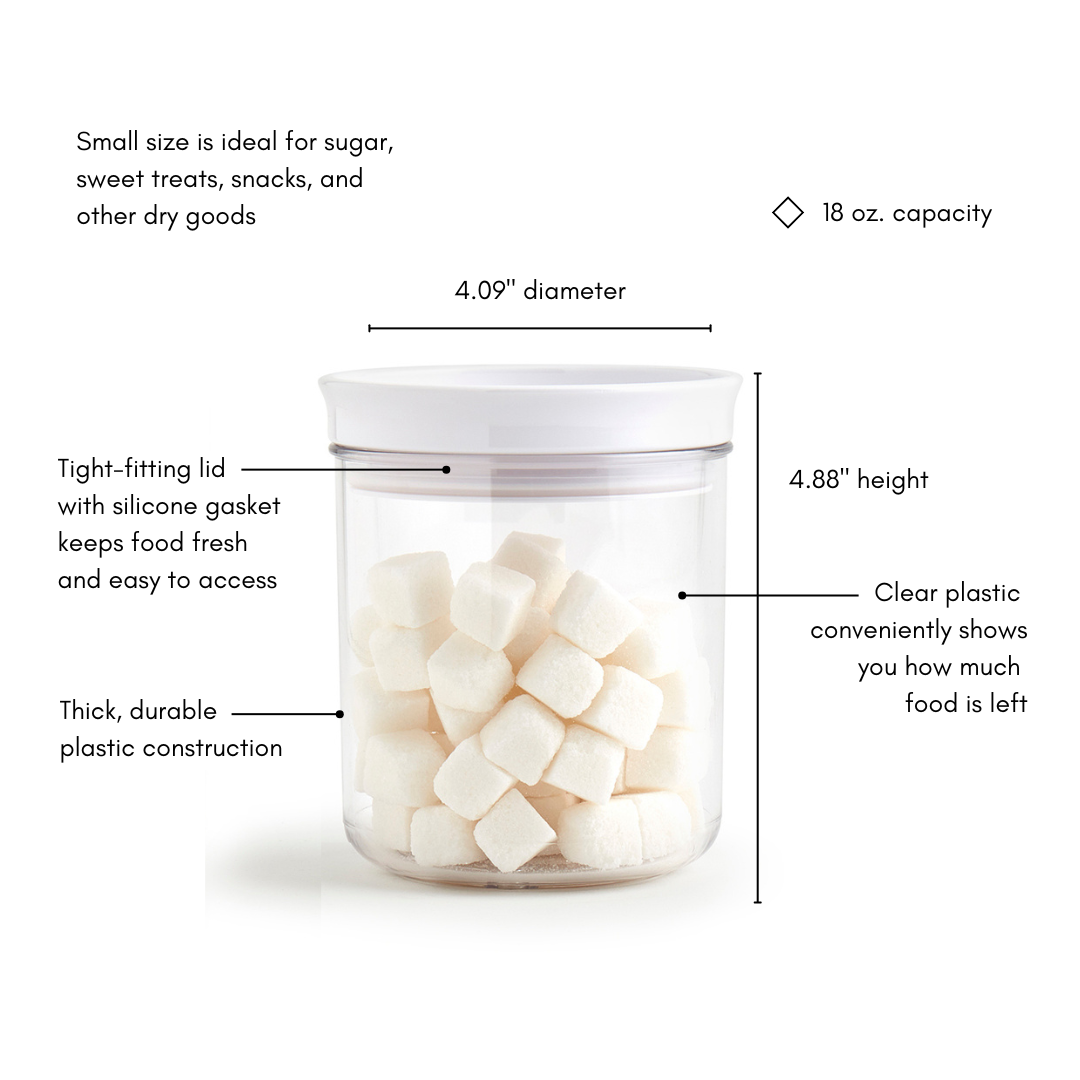 3-Piece Small Plastic Storage Canister Set, 0.5 Liter