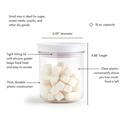 3-Piece Small Plastic Storage Canister Set, 0.5 Liter