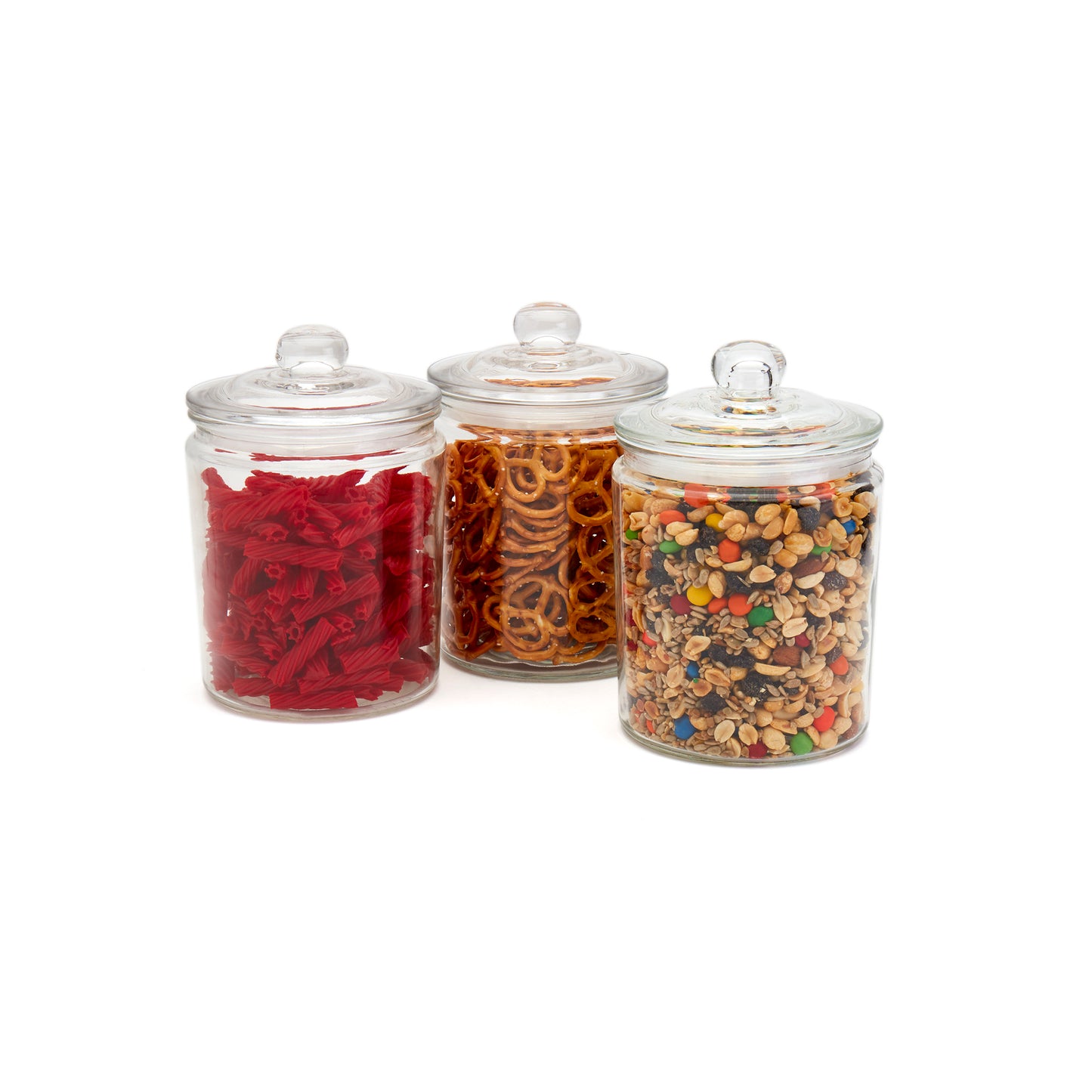 3-Piece Large Glass Apothecary Jar Set, 2 Liter
