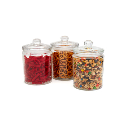 3-Piece Large Glass Apothecary Jar Set, 2 Liter