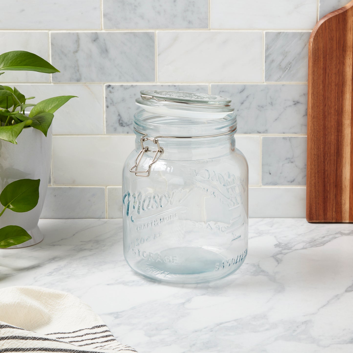 Large Airtight Glass Storage Jar, 2.5 Liter