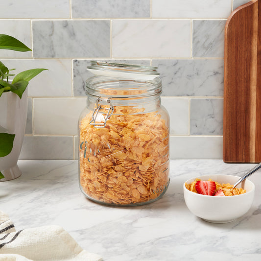 Large Airtight Glass Storage Jar, 2.5 Liter
