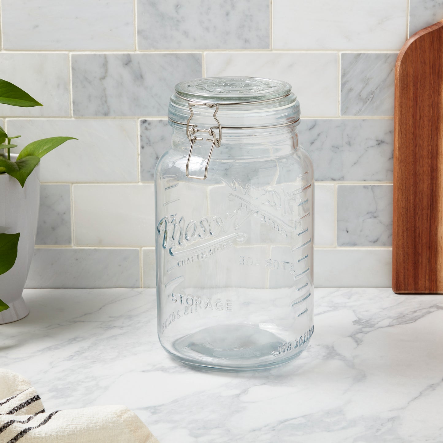 Extra-Large Airtight Glass Clamp Jar, 3.5 Liter