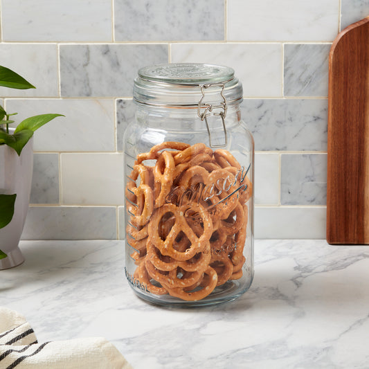 Extra-Large Airtight Glass Clamp Jar, 3.5 Liter