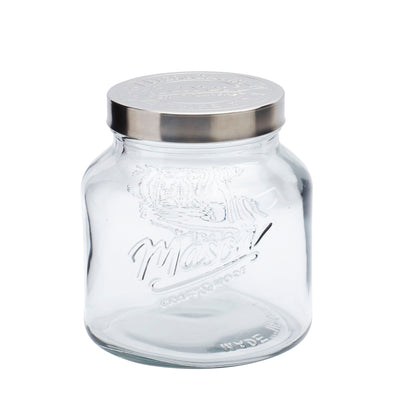 4-Piece Large Glass Canister Set with Pop Up Lids, 2.2 Liter