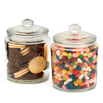 2-Piece Glass Apothecary Jar Set, 1 Liter