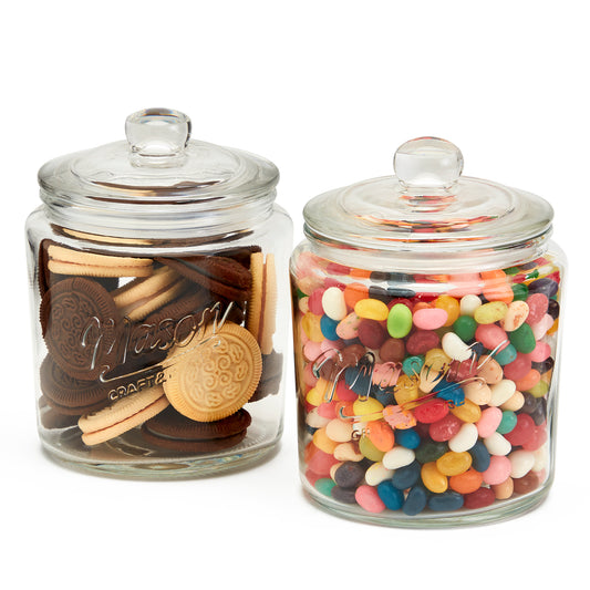 2-Piece Glass Apothecary Jar Set, 1 Liter