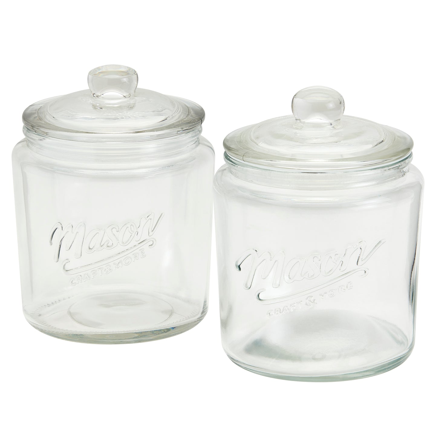 2-Piece Glass Apothecary Jar Set, 1 Liter