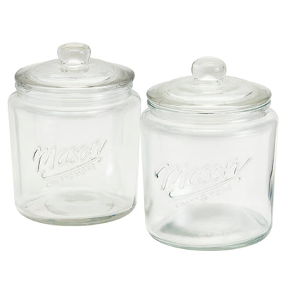 2-Piece Glass Apothecary Jar Set, 1 Liter
