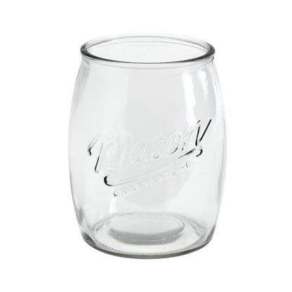 4-Piece Glass Belly Drinking Jar Set, 24 oz.