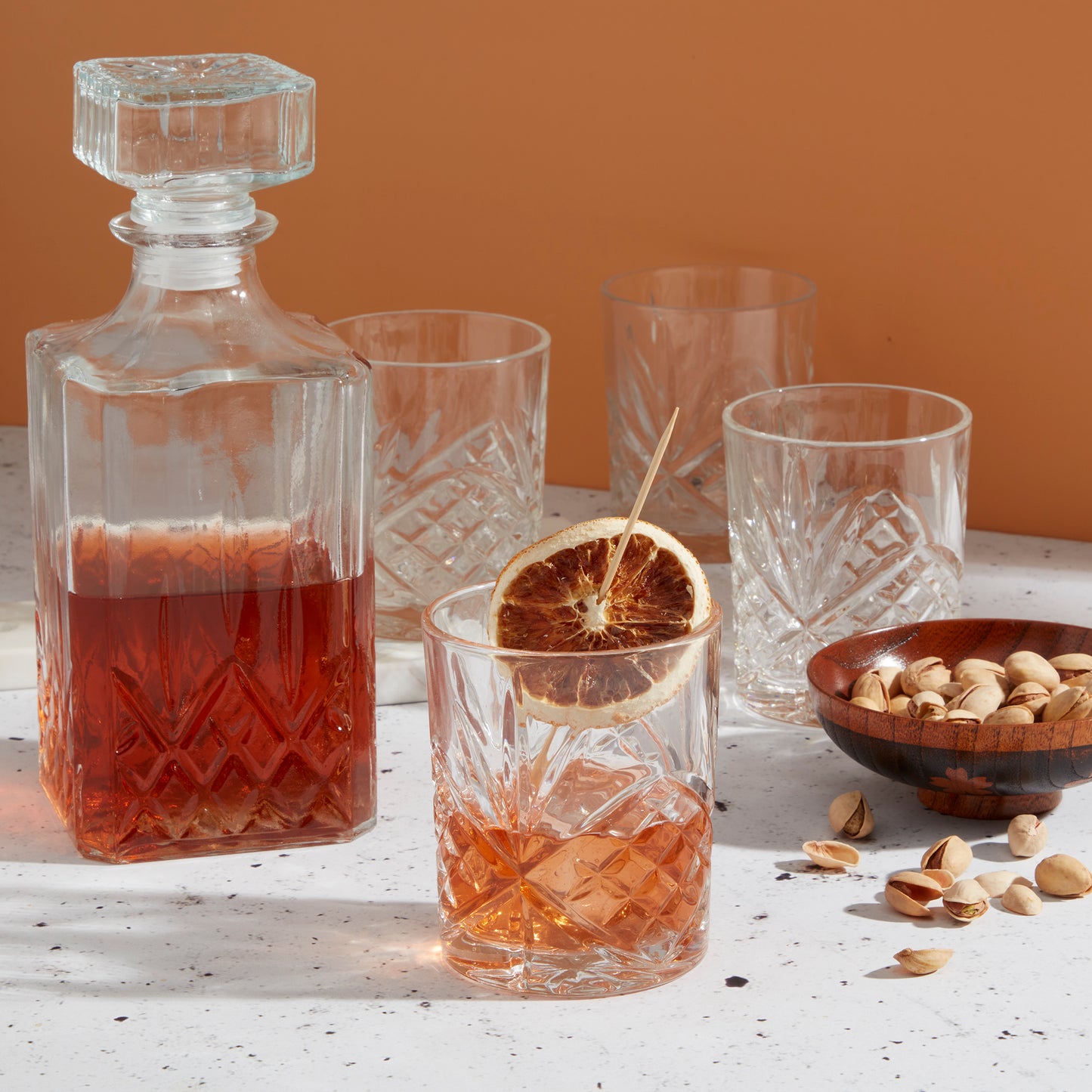 5-Piece Glass Whiskey Set with Decanter