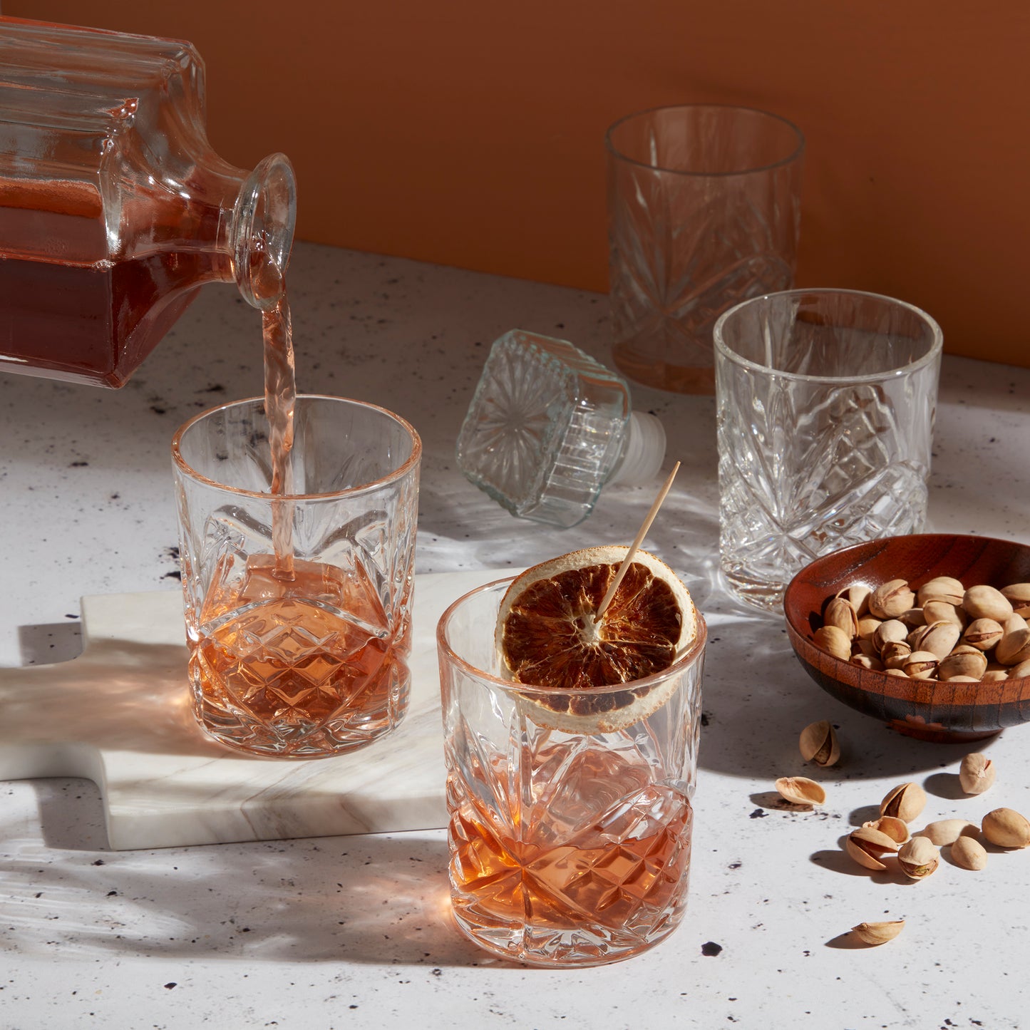 5-Piece Glass Whiskey Set with Decanter
