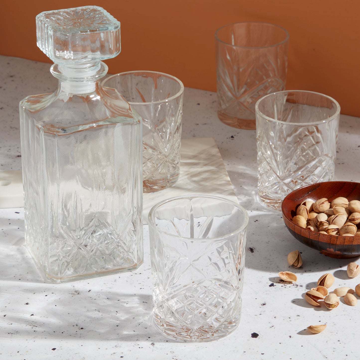 5-Piece Glass Whiskey Set with Decanter