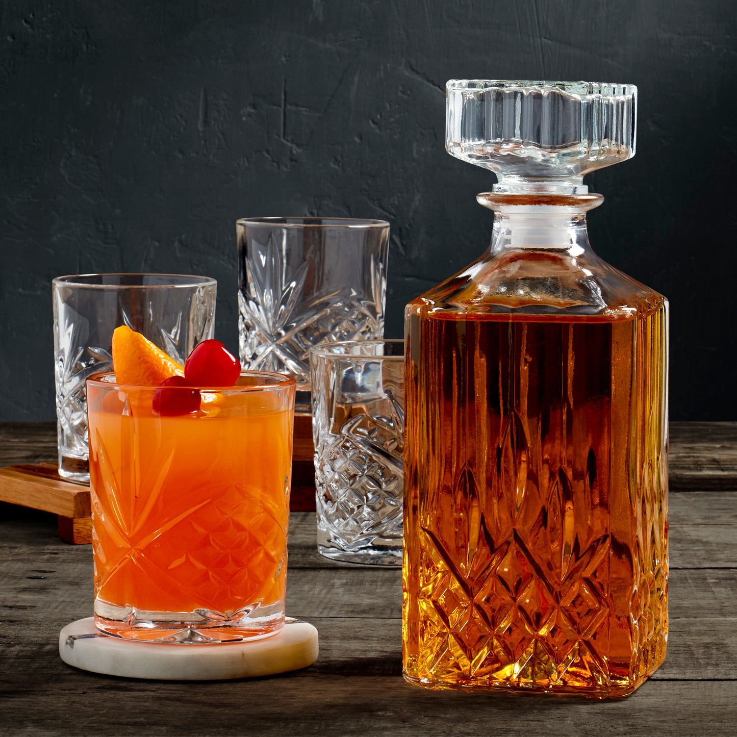 5-Piece Glass Whiskey Set with Decanter