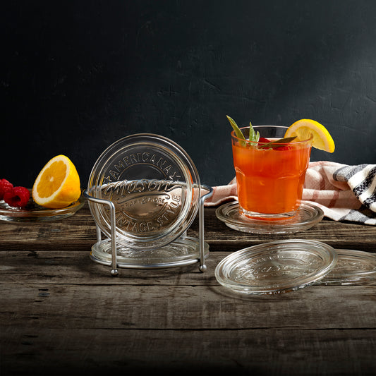 7-Piece Glass Coaster Set