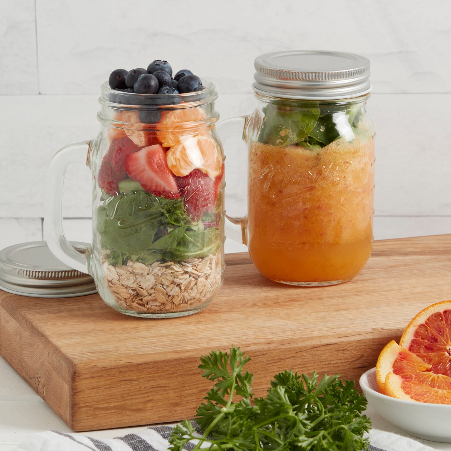 8-Piece Glass Mason Drinking Jar Set with Stainless Steel Lids, 16 oz.