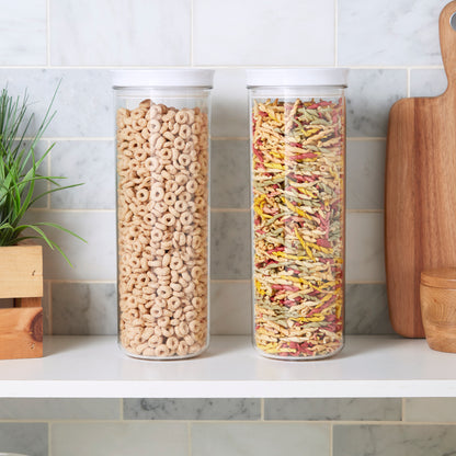 2-Piece Large Plastic Storage Canister Set, 1.5 Liter