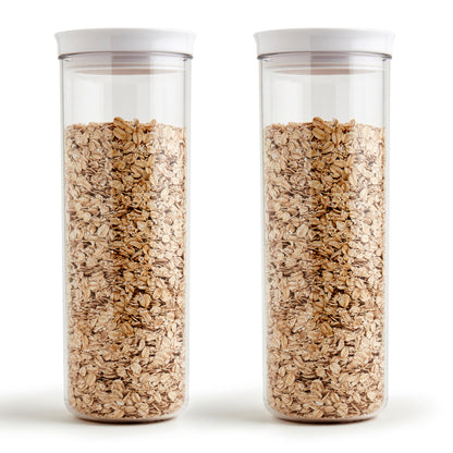 2-Piece Large Plastic Storage Canister Set, 1.5 Liter