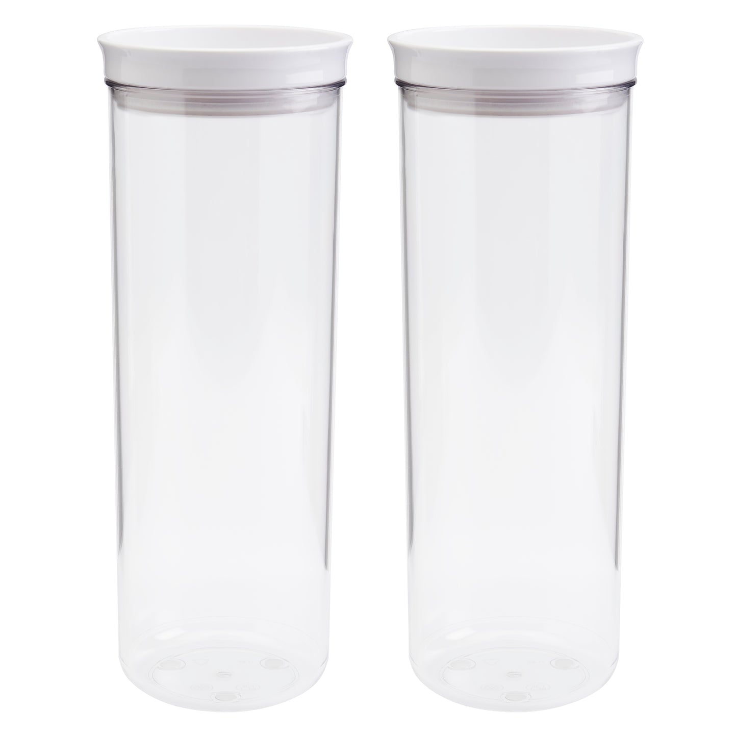 2-Piece Large Plastic Storage Canister Set, 1.5 Liter