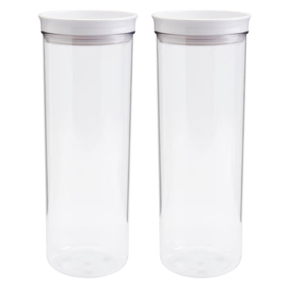 2-Piece Large Plastic Storage Canister Set, 1.5 Liter