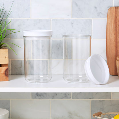 2-Piece Plastic Storage Canister Set, 0.85 Liter
