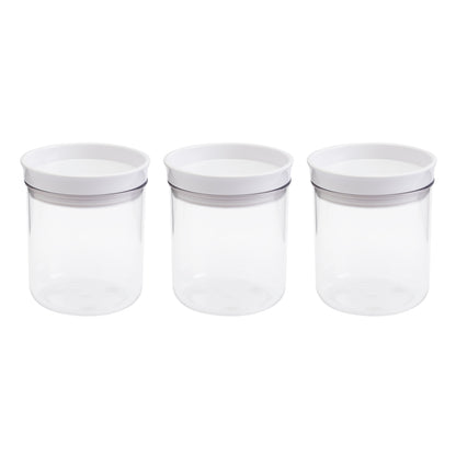 3-Piece Small Plastic Storage Canister Set, 0.5 Liter