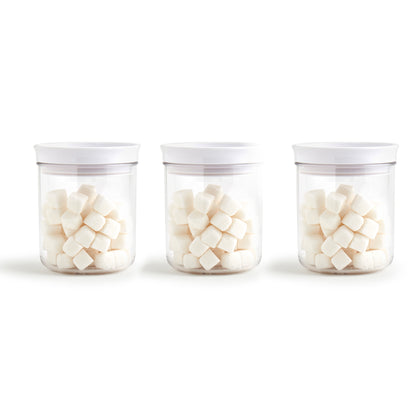 3-Piece Small Plastic Storage Canister Set, 0.5 Liter