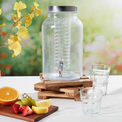 Glass Drink Dispenser with Infuser, 5.6 Liter