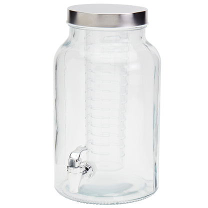 Glass Drink Dispenser with Infuser, 5.6 Liter