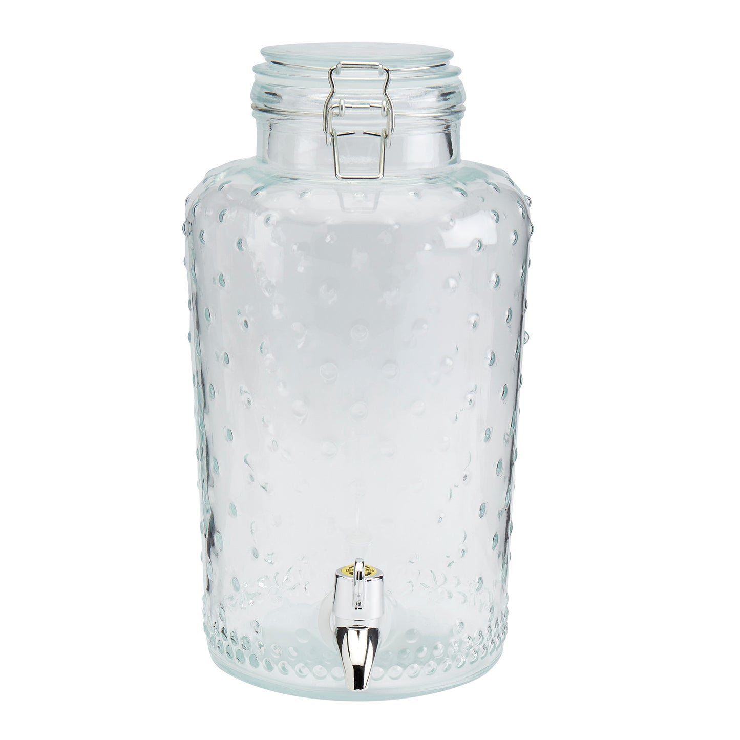 Glass Drink Dispenser with Clamp Lid, 3.5 Liter