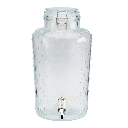 Glass Drink Dispenser with Clamp Lid, 3.5 Liter