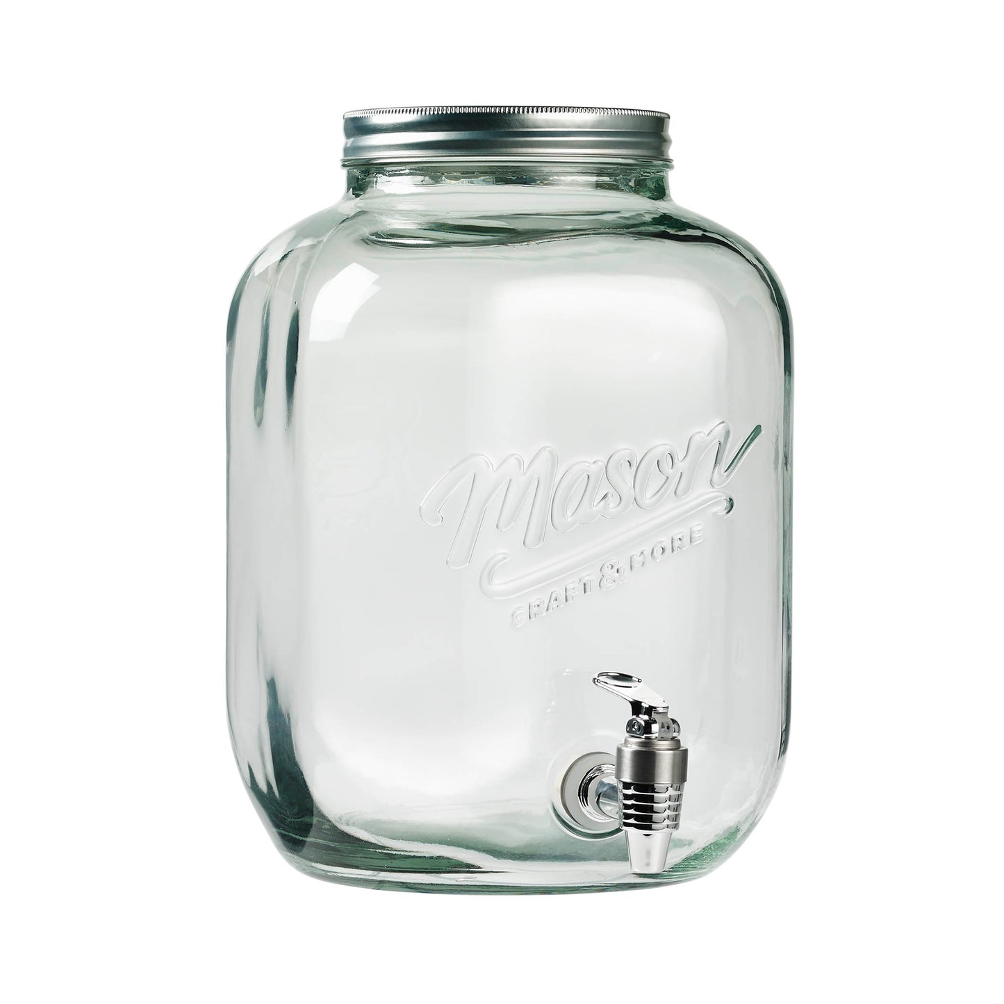 Large Glass Belly Drink Dispenser with Metal Lid, 11 Liter