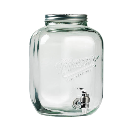Large Glass Belly Drink Dispenser with Metal Lid, 11 Liter
