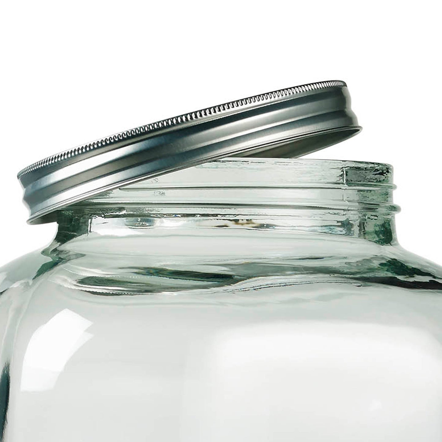 Large Glass Belly Drink Dispenser with Metal Lid, 11 Liter