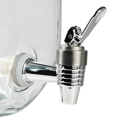 Large Glass Belly Drink Dispenser with Metal Lid, 11 Liter