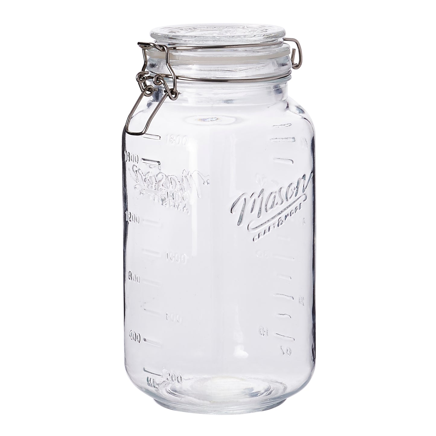 2-Piece Large Airtight Glass Clamp Jar Set, 2 Liter
