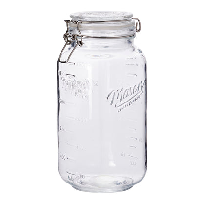 2-Piece Large Airtight Glass Clamp Jar Set, 2 Liter