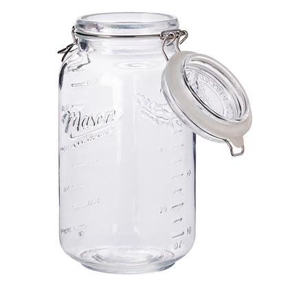 2-Piece Large Airtight Glass Clamp Jar Set, 2 Liter