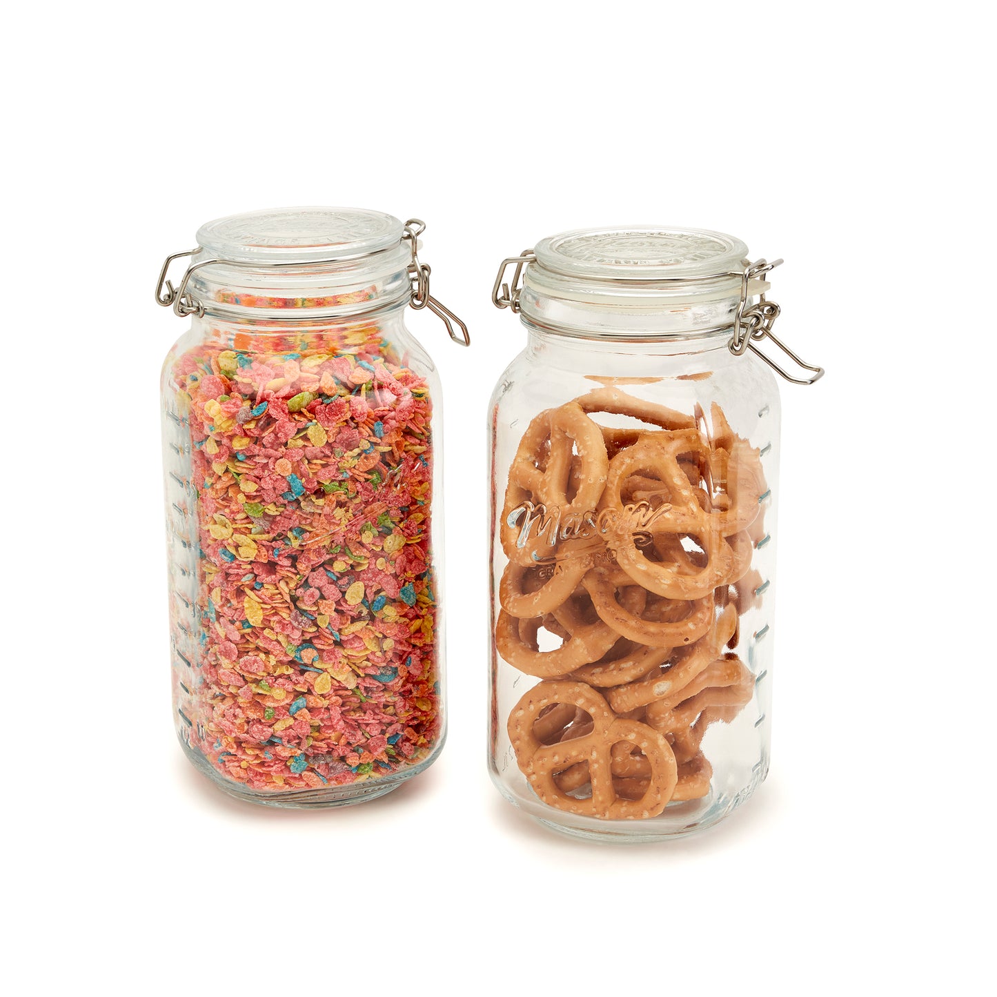 2-Piece Large Airtight Glass Clamp Jar Set, 2 Liter