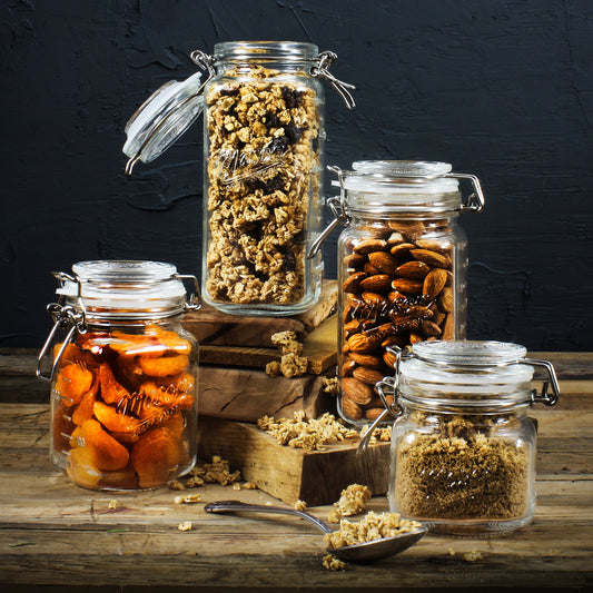 4-Piece Airtight Glass Clamp Jar Set