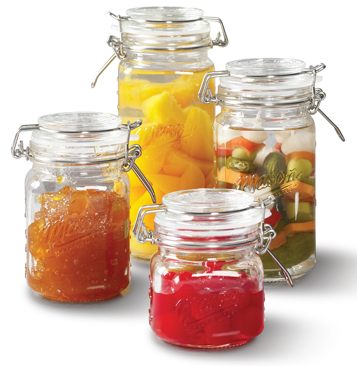 4-Piece Airtight Glass Clamp Jar Set