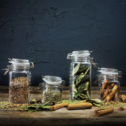 4-Piece Airtight Glass Clamp Jar Set