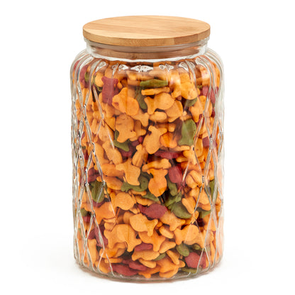 Large Glass Canister with Bamboo Lid, 2 Liter